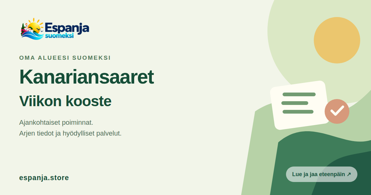 Kanariansaarten viikkokooste – espanja.store, jaettava kuvituskortti